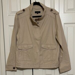 NWOT - Talbots Women's Beige Bomber Utility Jacket - Sz XL